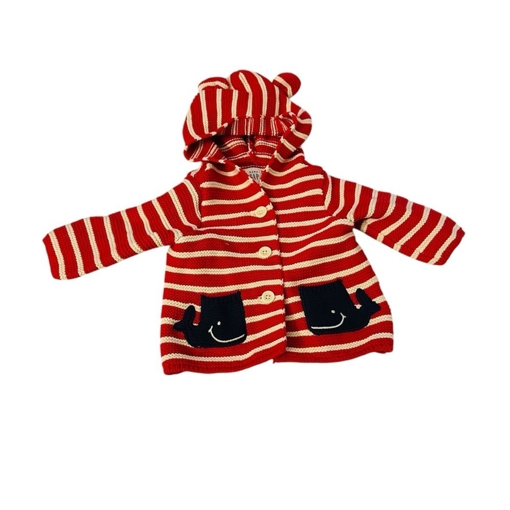 GAP Red and White Striped Plush Toy Hoodie